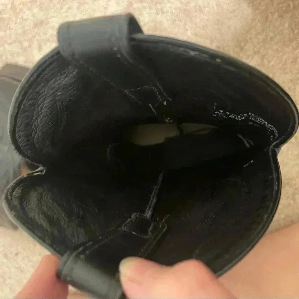 Laredo Western Boots Mens Hawk Stitched Snip Toe 11 1/2 Black 7020 - Picture 9 of 16